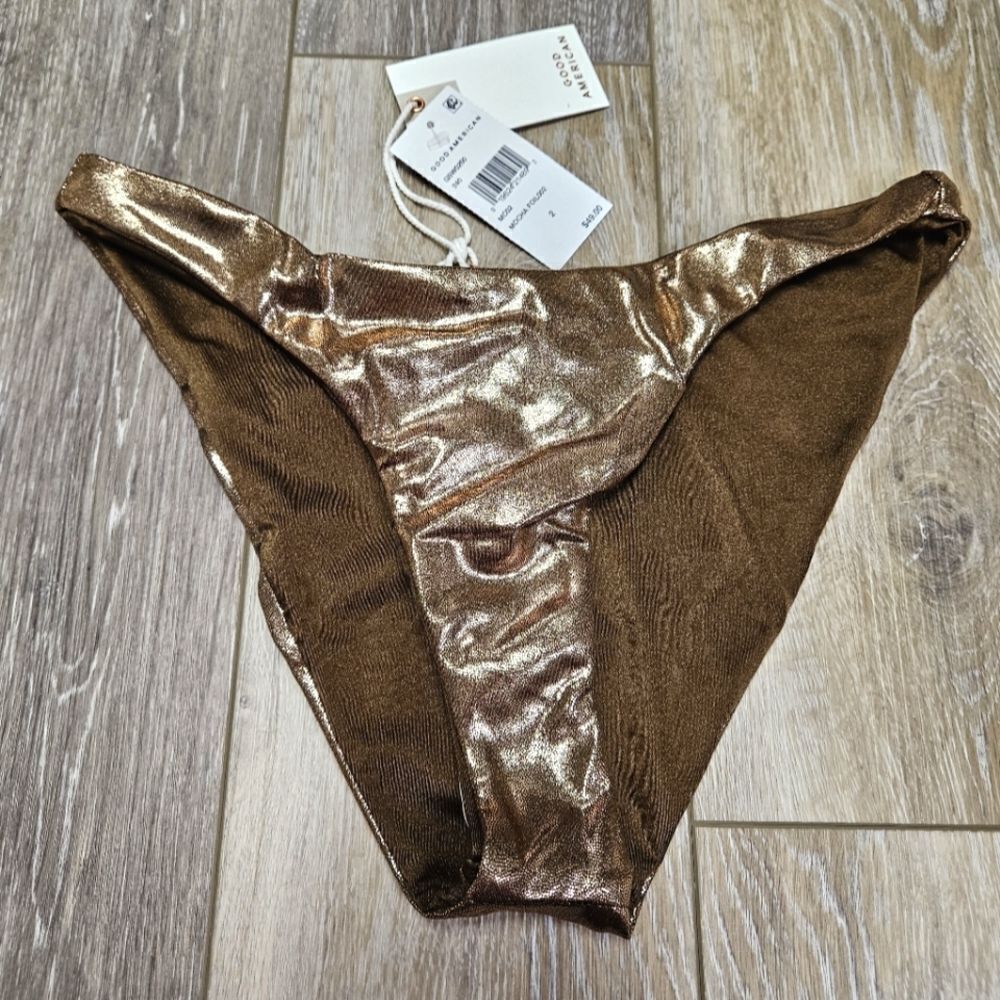 Good American Aerie Mixed Bikini Set Reversible Cheeky Ruffle Top Women's Medium - Picture 6 of 16